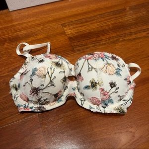 32D white floral dream angels Demi white bra